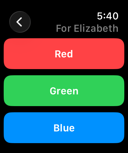 Apple Watch color buttons